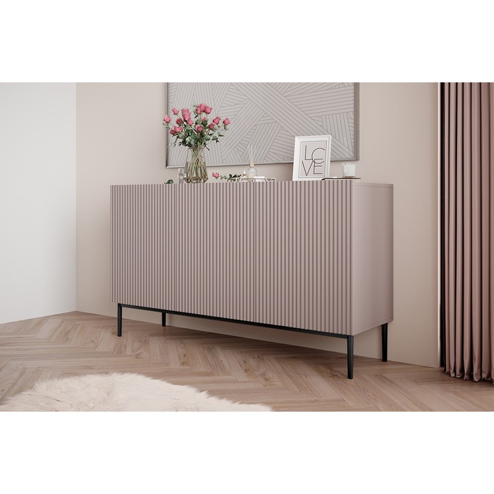 Nicole fiókos szekrény 150 cm antik rózsaszín – modern, elegáns, funkcionális