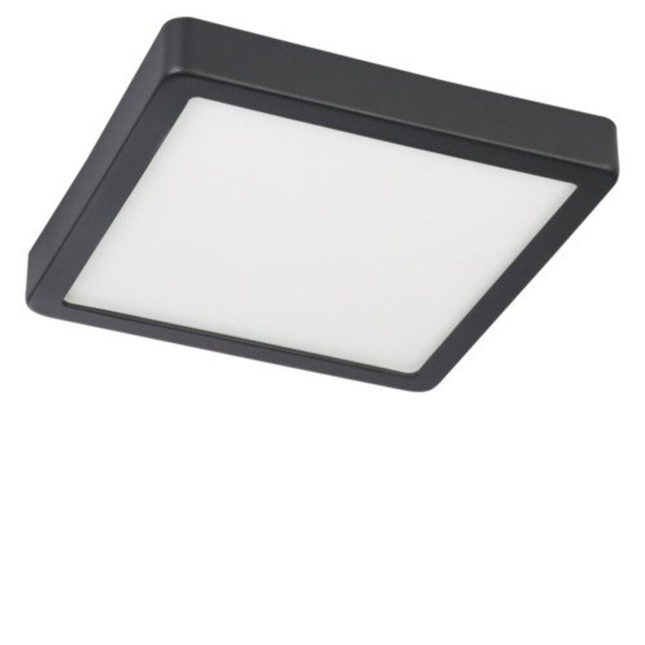 LED panel, 17W, falon kívüli, négyzet, természetes fehér, fekete keret, IP44, EGLO, FUEVA 5, 31202