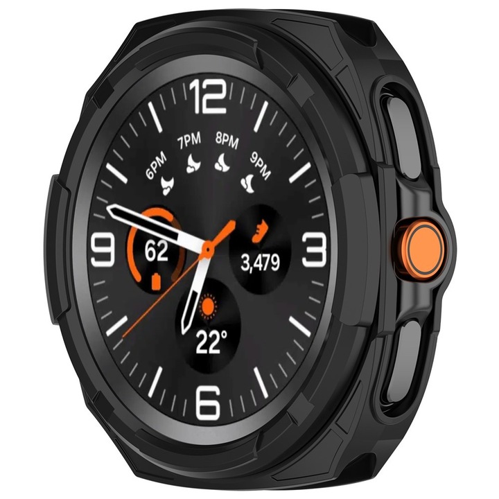 Carcasa de protectie pentru Samsung Galaxy Watch 8 Classic 46mm, design elegant, subtire, negru