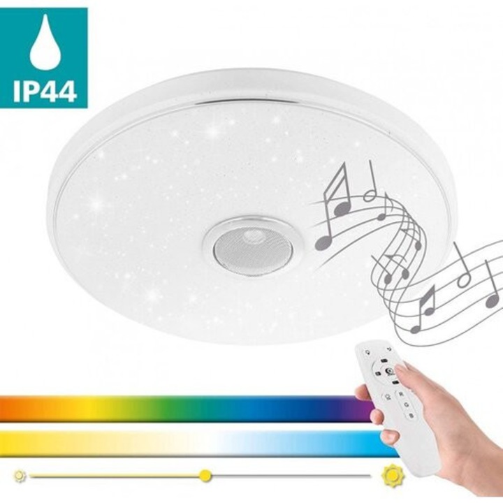 EGLO, 33703, MILAZZO, плафониер, 3000 K 6500 K, LED, 19W, IP44, бял