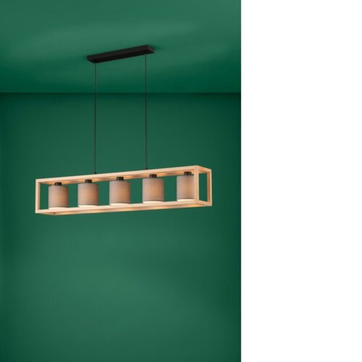 EGLO, 390109, GRANADOS, függeszték, E27, 5X25W, IP20, cappuccino, fehér