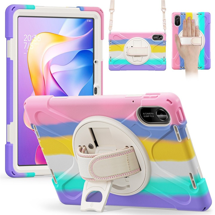 Husa tablete, XGSM, pentru Xiaomi Redmi Pad 2, pancerata, multicolor, cu suport, 3 straturi