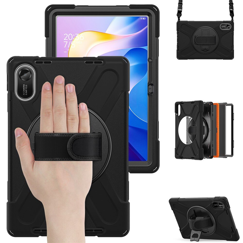 Husa tablete XGSM pentru copii, pancerata, neagra, pentru Xiaomi Redmi Pad 2, cu suport integrat