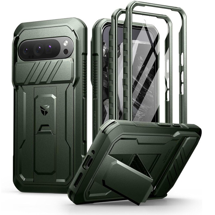 Etui pancerne Google Pixel 9 Pro XL, set Dexnor Full Body (doua rame), verde