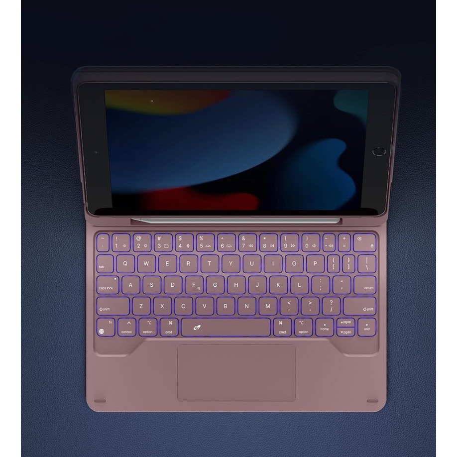 Husa cu tastatura pentru iPad 10.2", Dexnor, roz