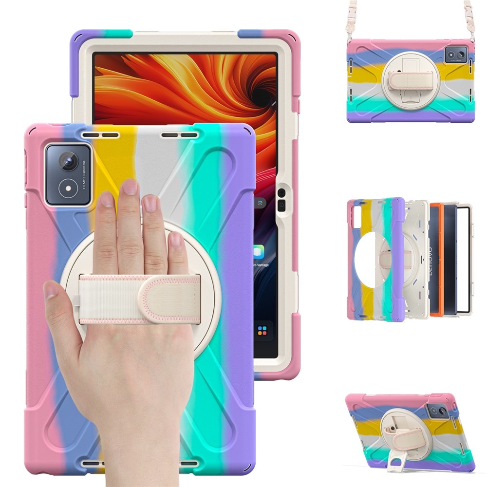 Husa tableta XGSM pentru Lenovo Tab K11 Plus, set cu suport 360 si curea, multicolor