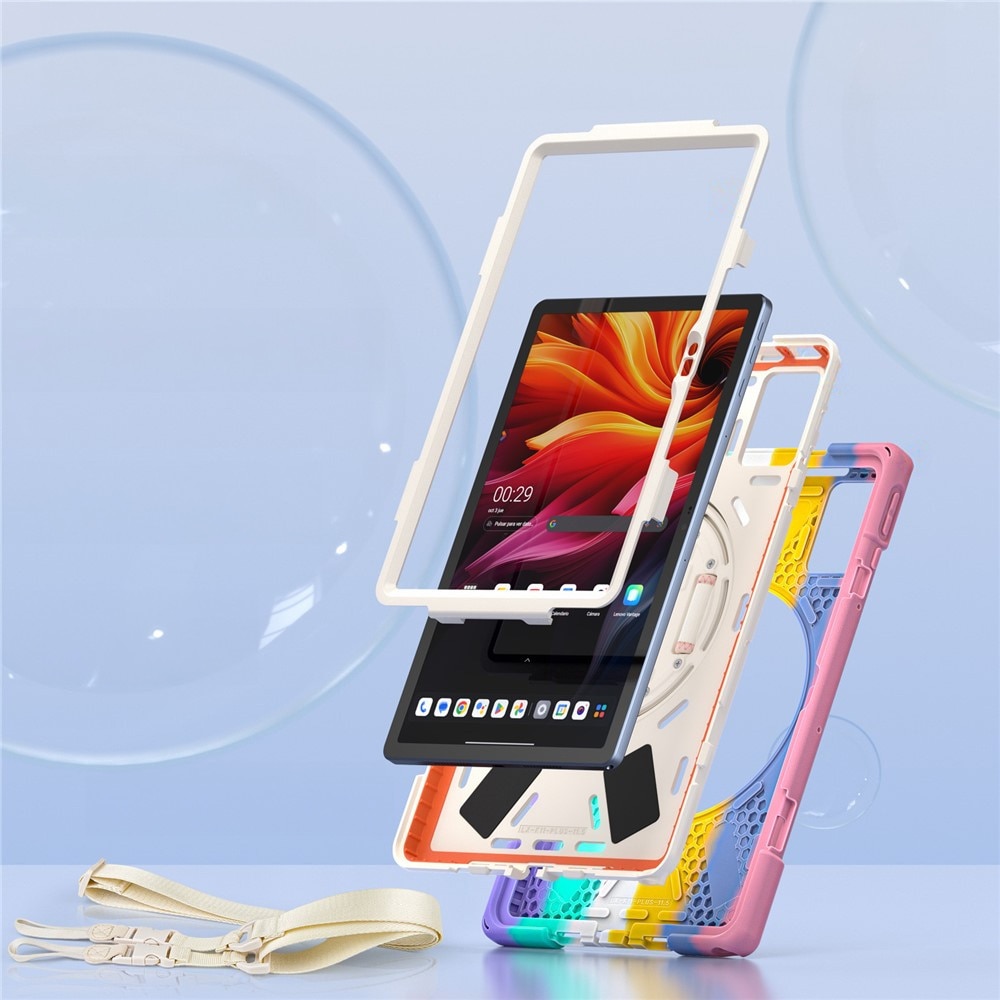 Husa tableta XGSM pentru Lenovo Tab K11 Plus, set cu suport 360 si curea, multicolor