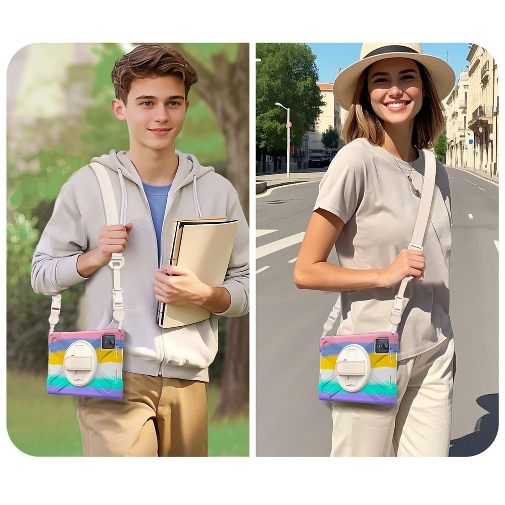 Husa tableta XGSM pentru Lenovo Tab K11 Plus, set cu suport 360 si curea, multicolor