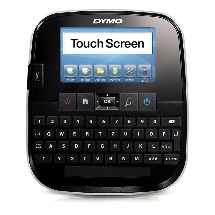 DYMO Labelmanager 500Ts hőnyomtató, érintőképernyővel, Qwertz billentyűzettel, D1 címkékhez, fekete/fehér