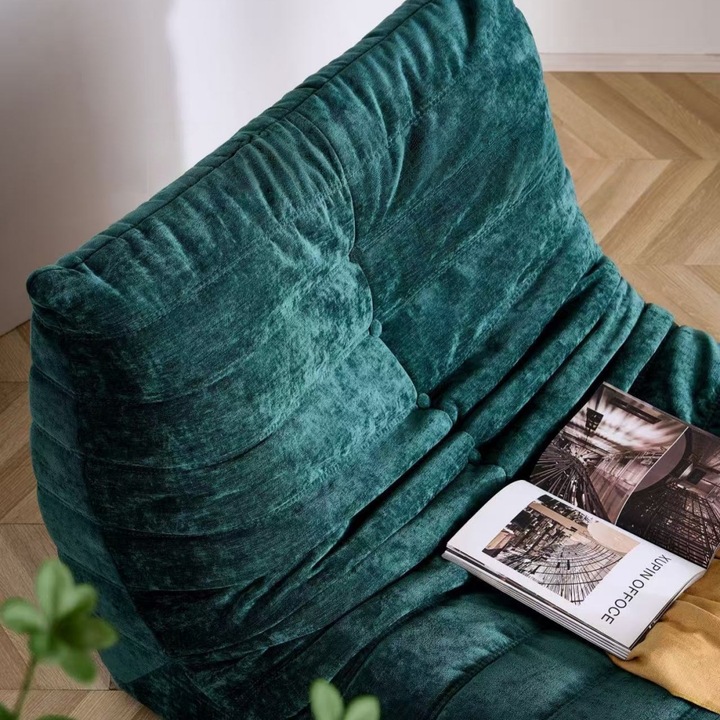 Fotoliu premium tip puf, interior din spuma cu memorie, ergonomic, S0F007, verde, 80 x 100 x 72 cm