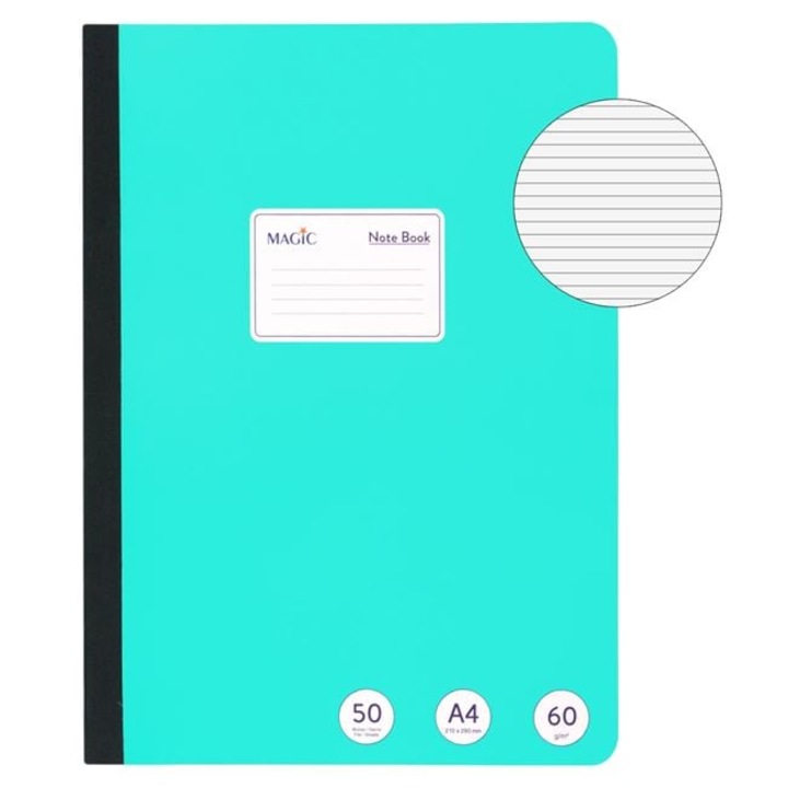 Antbro A4 füzet Dictando, 50 lap, smaragdzöld, kartonborító, Dictando vonalazás