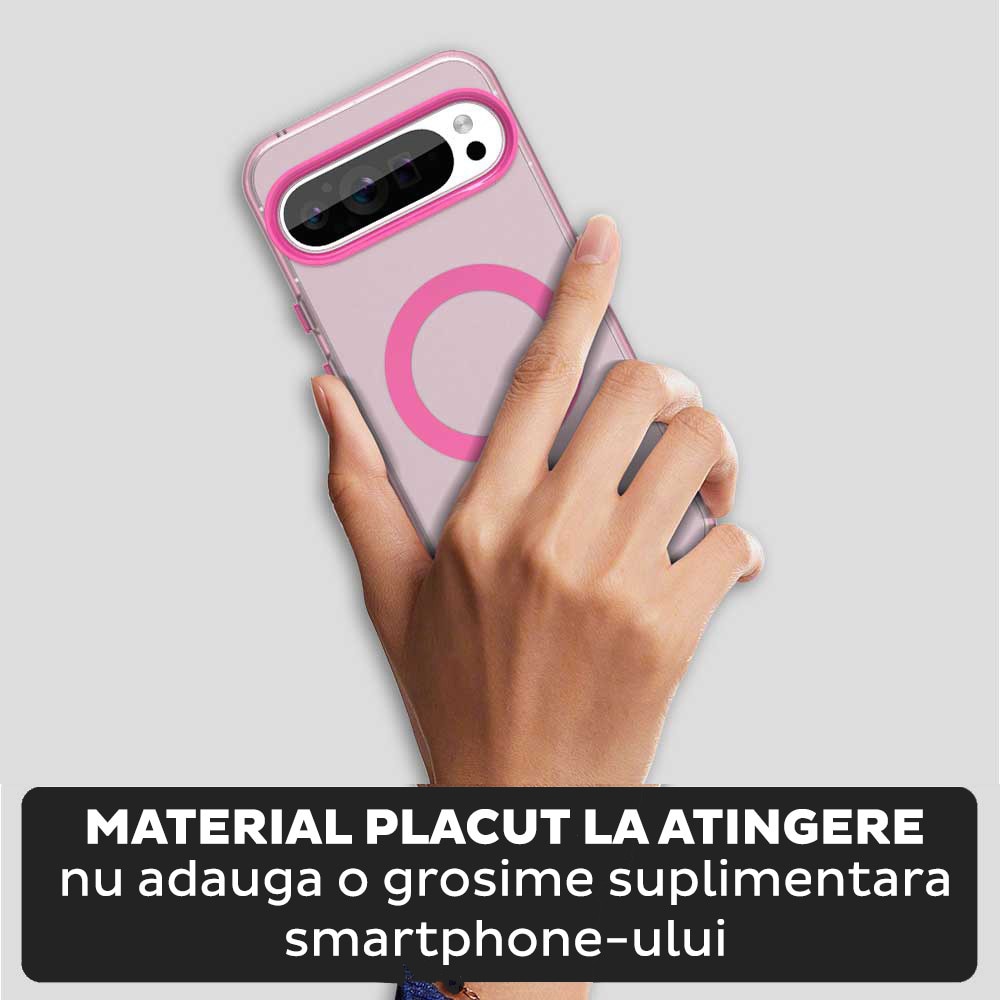 Husa pentru Google Pixel 10 Pro XL DaDen® CandyCase MagSafe, Antisoc, Incarcare wireless, Butoane protejate, Roz