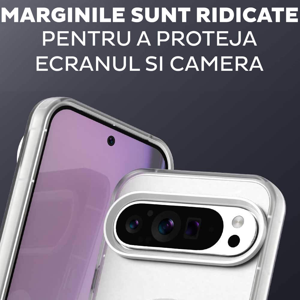 Husa pentru Google Pixel 10 / 10 Pro DaDen® CandyCase MagSafe, Antisoc, Incarcare wireless, Butoane protejate, Alb