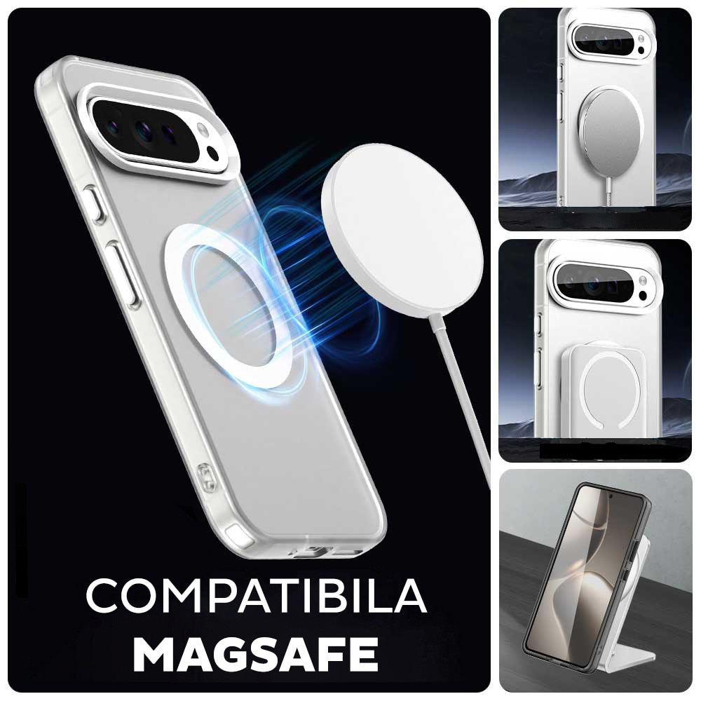 Husa pentru Google Pixel 10 / 10 Pro DaDen® CandyCase MagSafe, Antisoc, Incarcare wireless, Butoane protejate, Alb