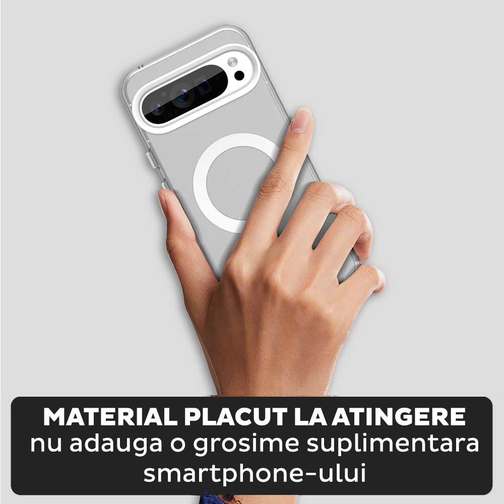 Husa pentru Google Pixel 10 / 10 Pro DaDen® CandyCase MagSafe, Antisoc, Incarcare wireless, Butoane protejate, Alb