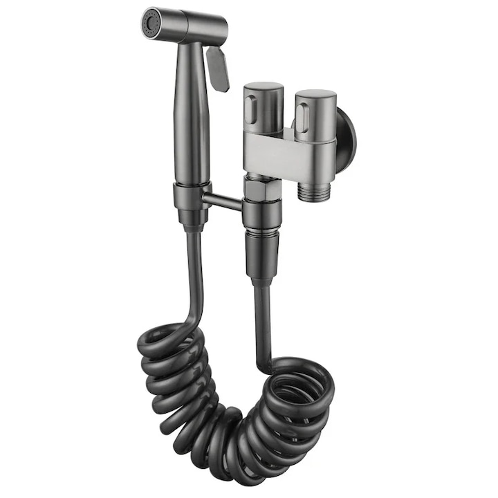 Комплект Хигиеничен душ за биде или тоалетна с разтегателен маркуч и всички аксесоари включени