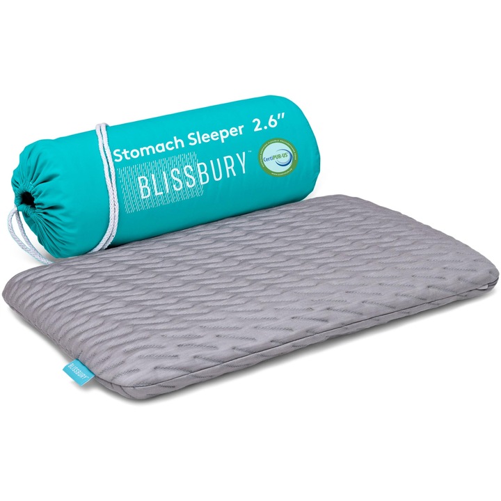 Blissbury Ultravékony Memóriahabos Párna, Közepes, Kivehető