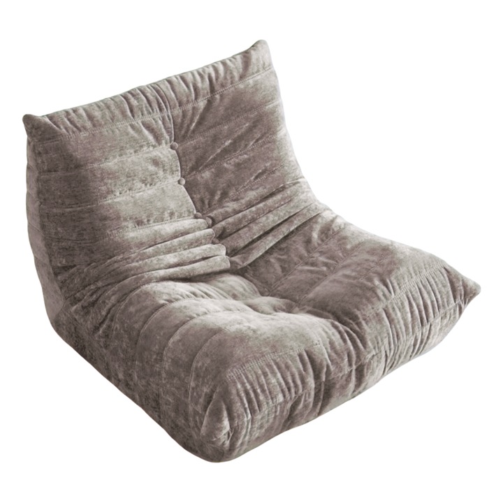 Fotoliu premium tip puf, interior din spuma cu memorie, ergonomic, S0F007, maro deschis, 80 x 100 x 72 cm