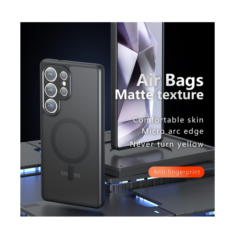 Husa Upzz® Pure Frosted Compatibila Cu Samsung Galaxy S25 Ultra, Functie Magsafe, Design Premium, Rezistenta, Negru