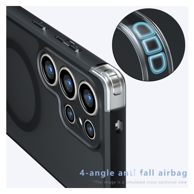 Husa Upzz® Pure Frosted Compatibila Cu Samsung Galaxy S25 Ultra, Functie Magsafe, Design Premium, Rezistenta, Negru