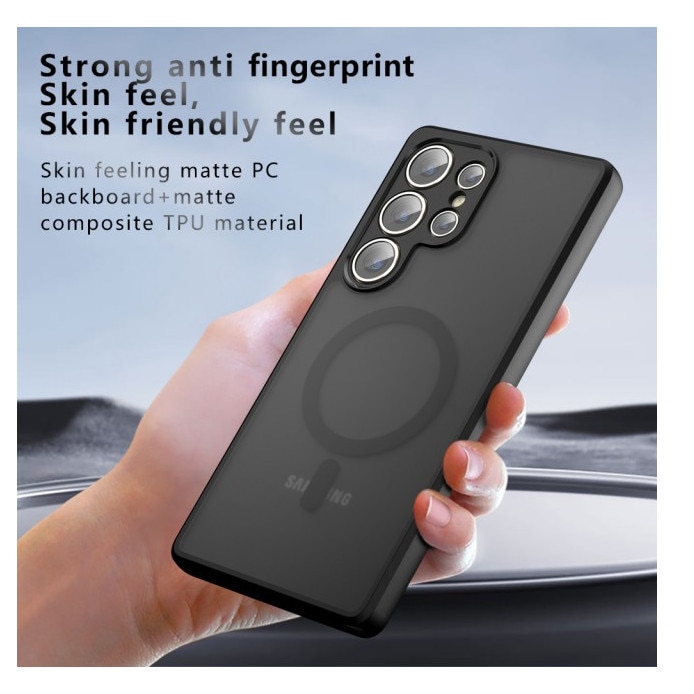 Husa Upzz® Pure Frosted Compatibila Cu Samsung Galaxy S25 Ultra, Functie Magsafe, Design Premium, Rezistenta, Negru