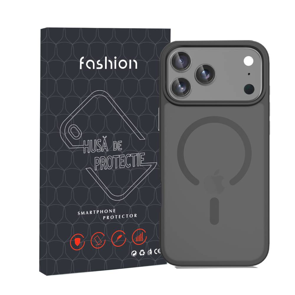 Husa de Protectie, YSBER®, Compatibila Apple iPhone 17 Pro Max, Rezistent la zgarieturi, Rezistent la socuri, MagSafe, Usor de instalat, Negru