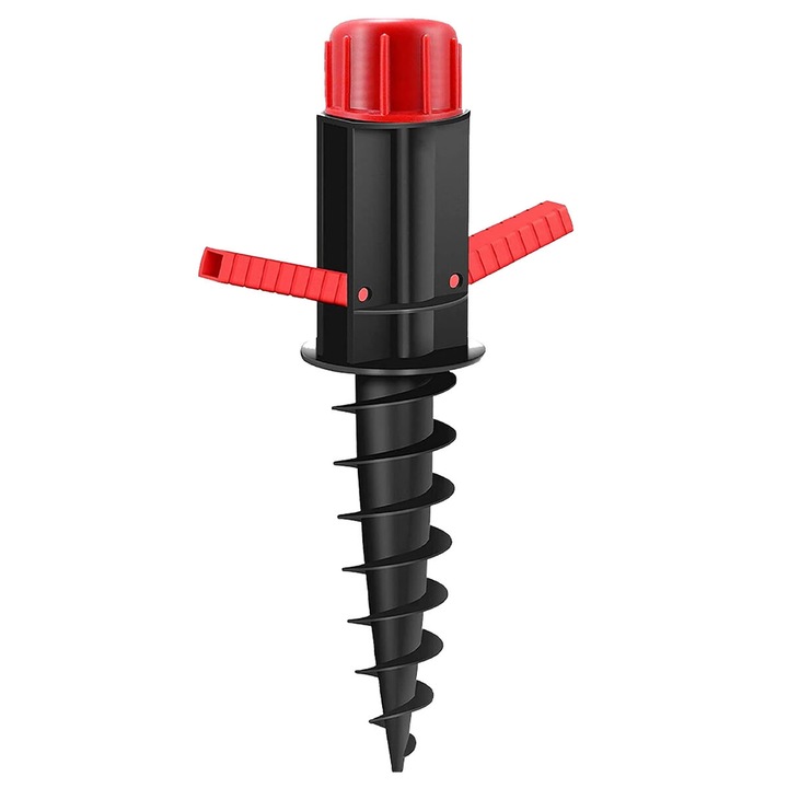 Котва за плажен чадър, Marbueno, пластмаса, черна, 37x6x6 см