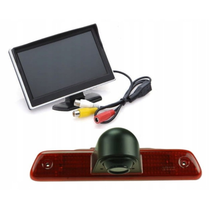 Set camera de marsarier cu monitor 5" pentru Peugeot Expert, Citroen Jumpy, Toyota ProAce 2007-2016, IP69K, 10m cablu
