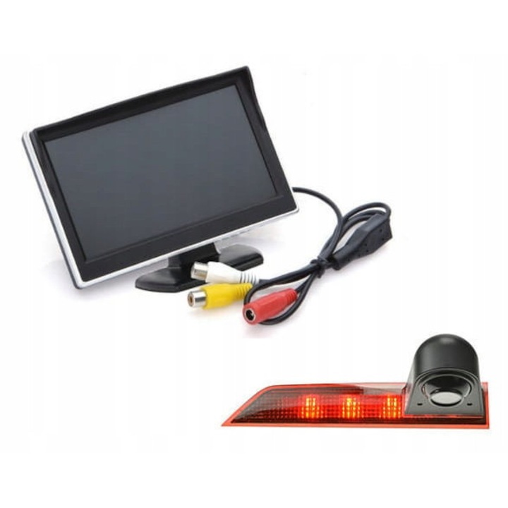 Set Monitor, Camera de Cofanie Expert PRO pentru Ford Transit Custom 2016.5+, IP69K, 5" TFT LCD, 10m cablu