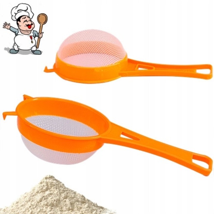 Пластмасова цедка 9 см, без марка, за отцеждане и пресяване, дължина 18,5 см