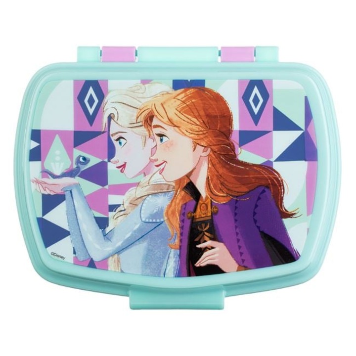 Caserola pentru pranz scoala sau gradinita, design Frozen 2, 500 ml, plastic alimentar, 17 x 14 x 6 cm
