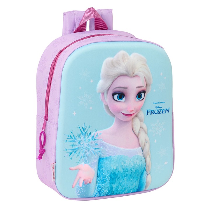 Rucsac Copii Frozen 3D Roz-Albastru 22x27x10 cm, multicolor