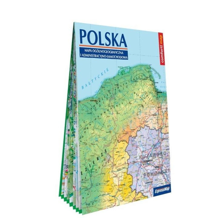 Harta de perete Romania - ExpressMap, geografica, administrativa, 1:1.000.000, multicolor, XXL