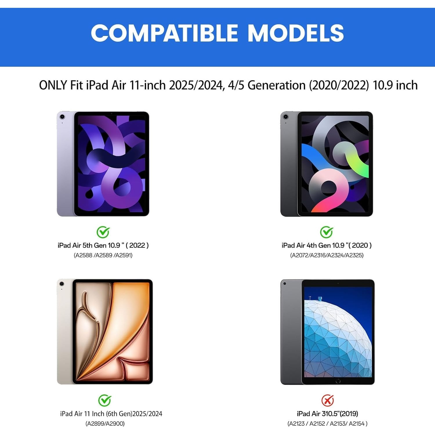 Husa tableta, Compatibil cu Apple iPad Air 4/5 10.9inch, Air 11 inch M3/M2(2025/2024) Roz