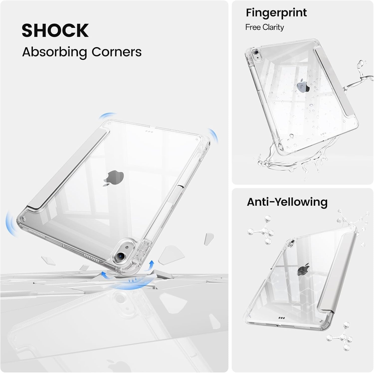 Husa protectie tablete, Rezistenta la socuri, Pentru iPad iPad 10th/11th Generation (10.9/11 Inch) Gri