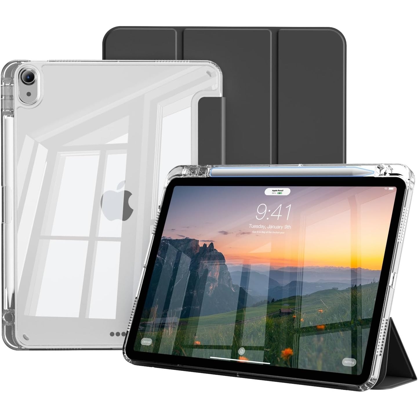 Husa tableta, Compatibil cu Apple iPad Air 4/5 10.9inch, Air 11 inch M3/M2(2025/2024) Negru