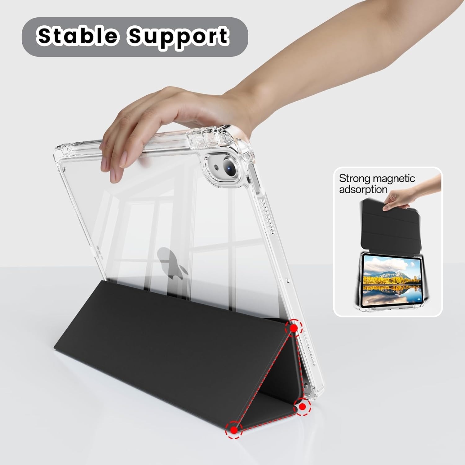 Husa tableta, Compatibil cu Apple iPad Air 4/5 10.9inch, Air 11 inch M3/M2(2025/2024) Negru