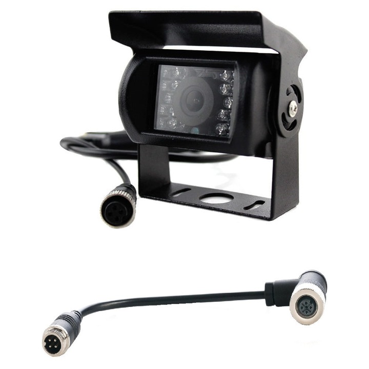 Камера за заден ход с адаптер Expert PRO, За Agco C1000, Datatronic4, Challenger C серия, 18 IR светодиода, 4-PIN, 12V