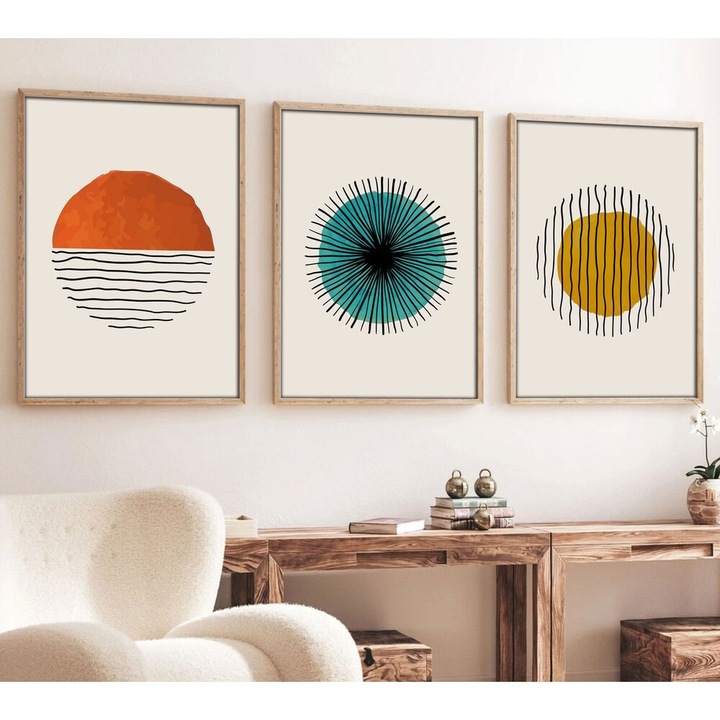 Elegáns 3 részes keretes MDF festőkészlet, 50x70 cm