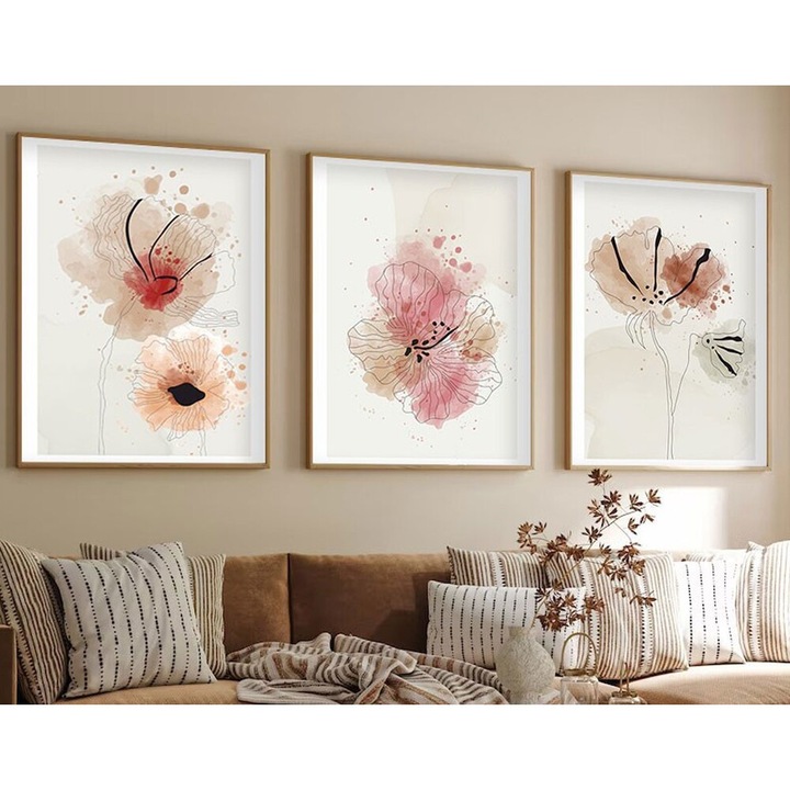 Elegáns 3 részes keretes MDF festőkészlet, 50x70 cm