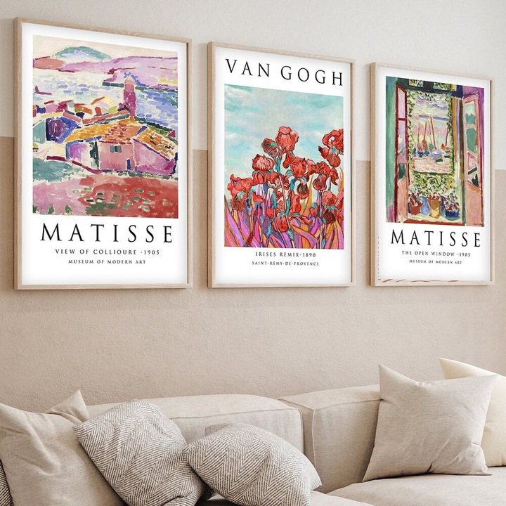 Elegáns 3 részes keretes MDF festőkészlet, 50x70 cm