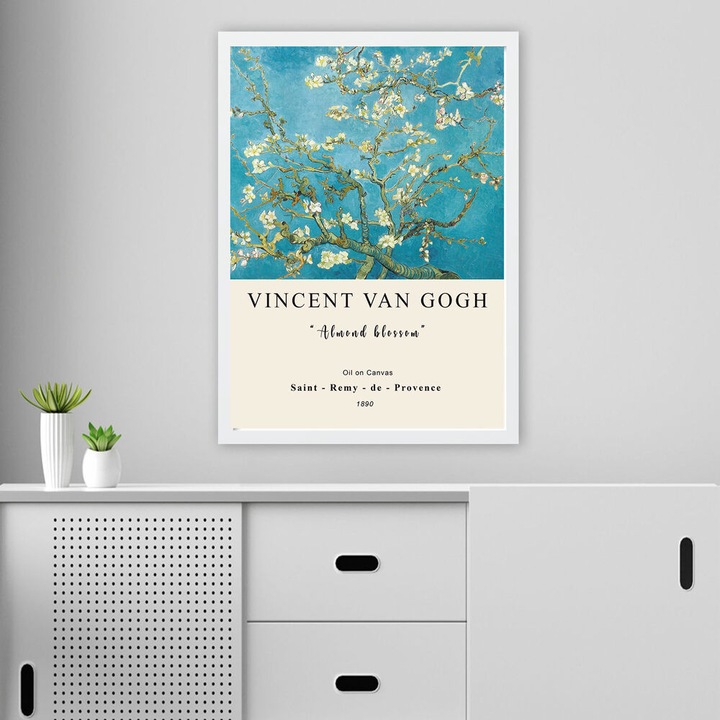 Elegáns keretes festmény, 55x75 cm, 100% fa keret