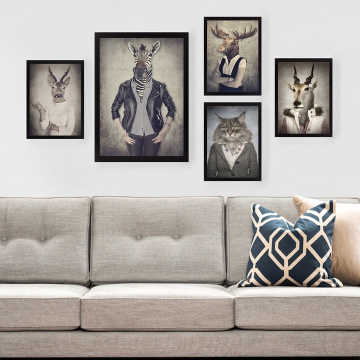 Elegáns 5 részes keretes MDF Art készlet, 100% MDF, 24x29cm