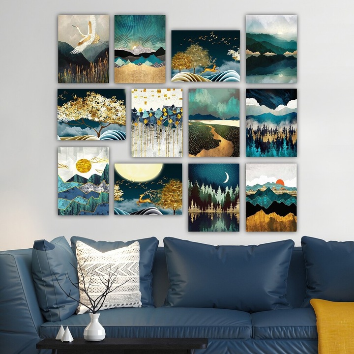 12 részes MDF dekoratív festőkészlet, 20x15 cm | 100% MDF, 3 mm vastag | Stílusos művészet lakberendezéshez