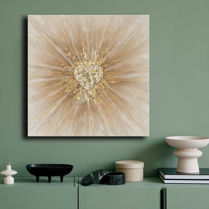 Lenyűgöző dekoratív vászonfestmény, 70 x 70 cm | 100% vászon (2,8 mm) és 100% fenyőfa keret | Tökéletes a lakberendezés és a művészet szerelmeseinek