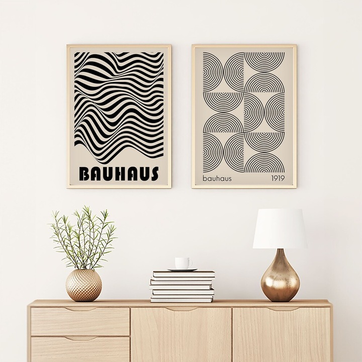 Декоративни картини, Wallity, картина от MDF с рамка от масивно дърво, 50x70 см, комплект от 2 части