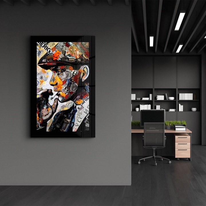 Tablou elegant pe sticlă securizată, 46 x 72 cm, 100% sticlă securizată (4 mm), Imprimare UV uimitoare pentru decor modern pentru casă și expunere de artă