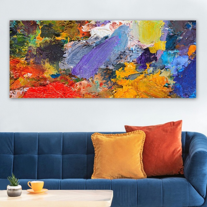 Pictură decorativă superbă pe pânză, 50 x 120 cm | 100% pânză, ramă 100% lemn (grosime 3 cm) | Perfectă pentru iubitorii de decor interior și artă