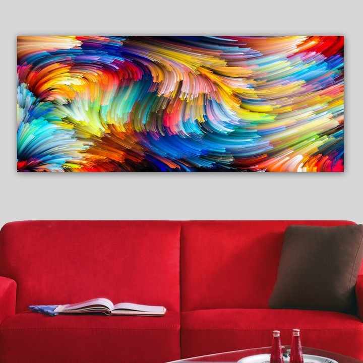Pictură decorativă superbă pe pânză, 50 x 120 cm | 100% pânză, ramă 100% lemn (grosime 3 cm) | Perfectă pentru iubitorii de decor interior și artă