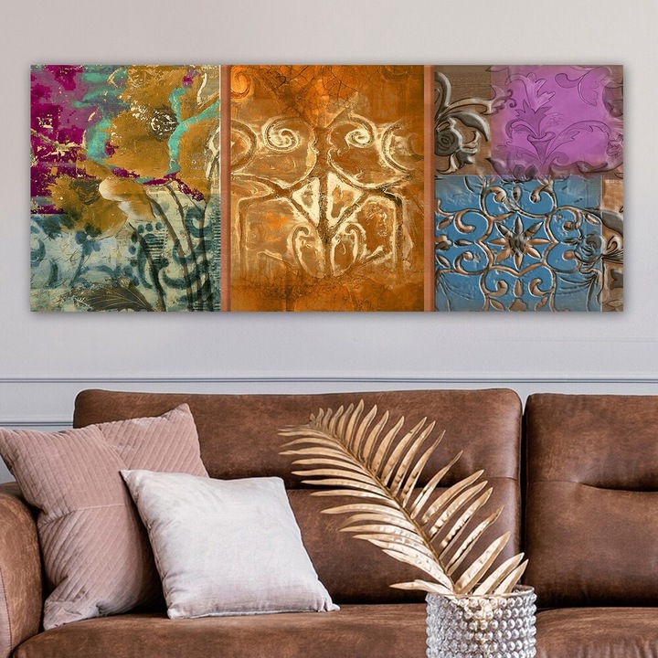 Pictură decorativă superbă pe pânză, 50 x 120 cm | 100% pânză, ramă 100% lemn (grosime 3 cm) | Perfectă pentru iubitorii de decor interior și artă